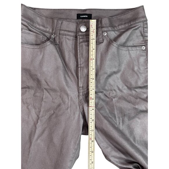 Express Skinny High Rise Womens Pants 4R Conscious Edit Beige Cotton Blend Made - Picture 11 of 11